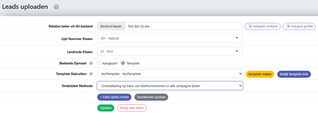 Telforce callcenter software leads uploaden vanuit excel