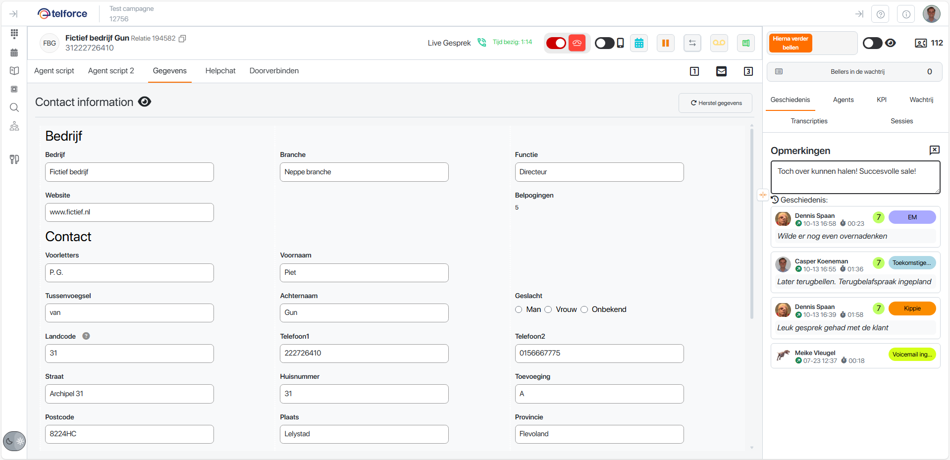 Telforce inloggen voor agents of managers web based